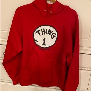 Thing 1 red Sweatshirt (missing hood string)